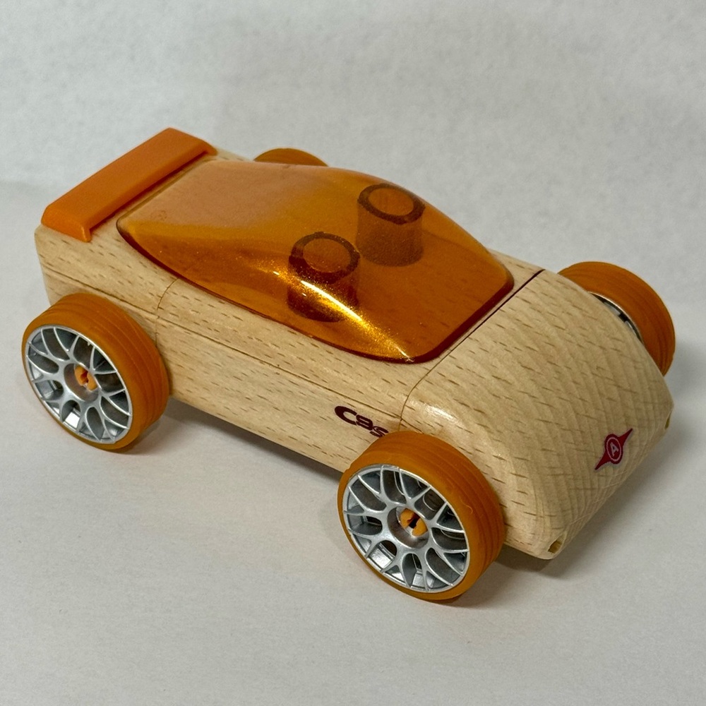 Calello Automoblox Wooden Toy Car 2010 Glittery Orange Heirloom Quality